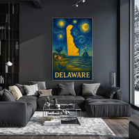 Delaware's Artistic Nightscape Travel Poster
