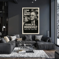 Franklin D. Roosevelt 32nd President of the United States Digital Montaje Poster