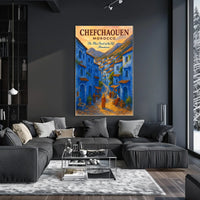 Chefchaouen Watercolor Poster: Blue Pearl Serenity
