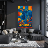 Mosaic Map of Michigan Poster