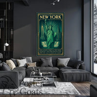 New York Landmarks Vintage Art Deco Travel Poster