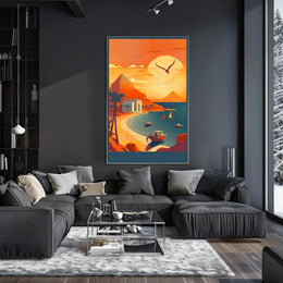 Sunset Over Serene Coastline Poster