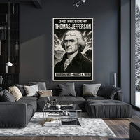 Thomas Jefferson Presidential Vintage Scenic Founding Era Heritage Wall Art Decor Poster
