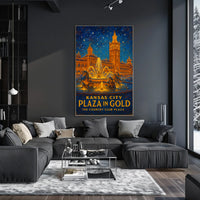Kansas City Plaza In Gold Poster