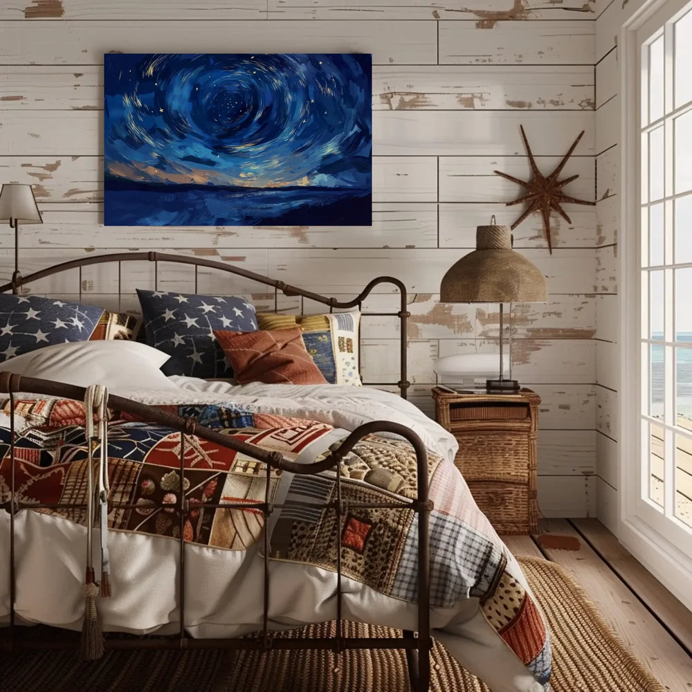 Starry Night Impressionist Art Poster for Home Decor