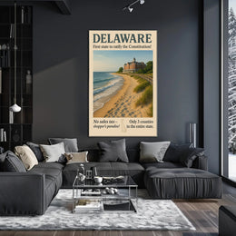 Delaware First State Highlights Wall Art Print PosterGoat
