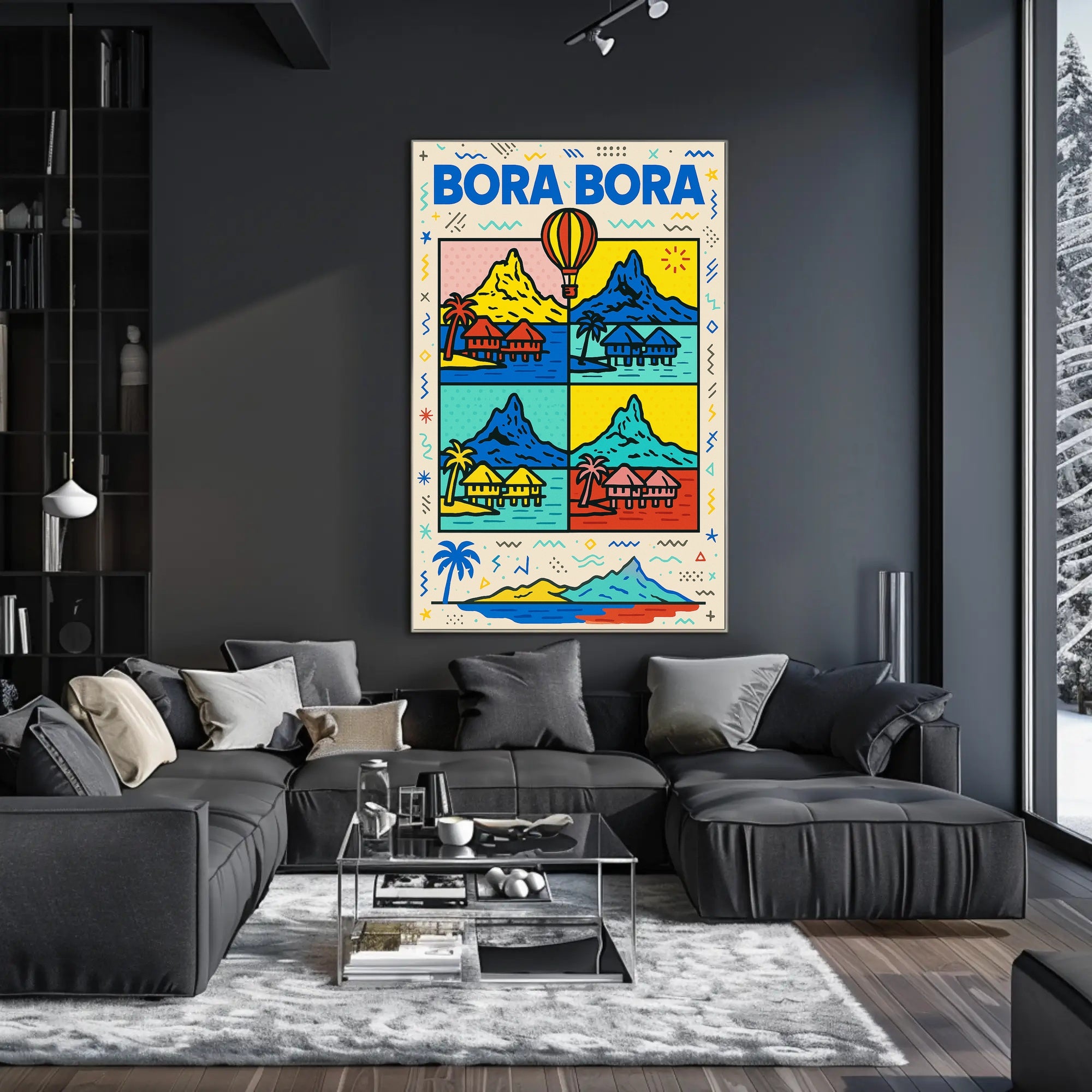 Tropical Bora Bora Pop Art Travel Poster PosterGoat