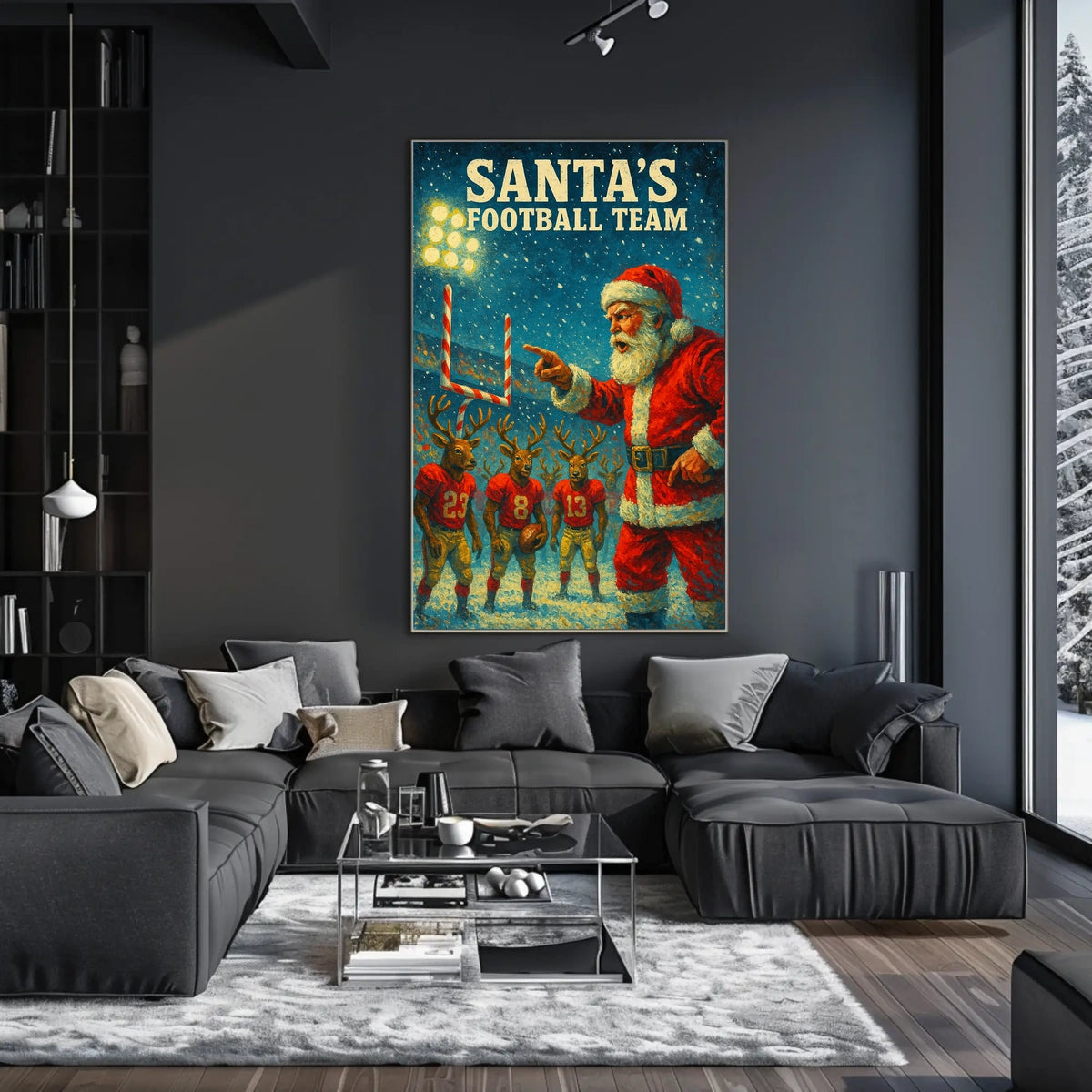 Santa Coaches Reindeer in Festive Football Scene