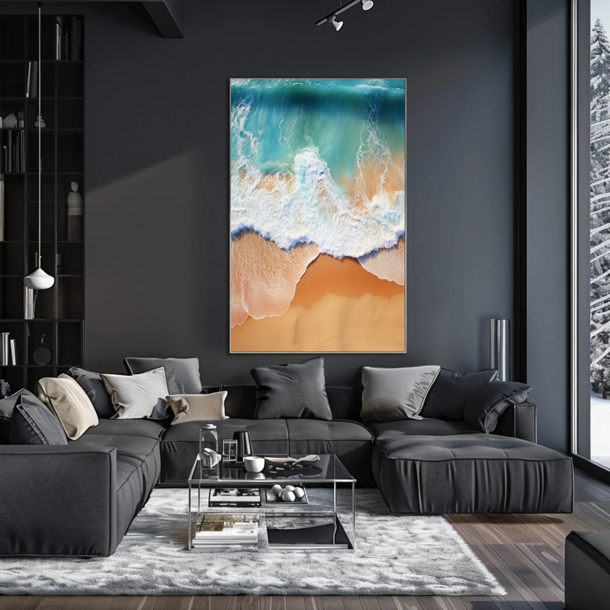 Ocean Waves And Sandy Shore Poster