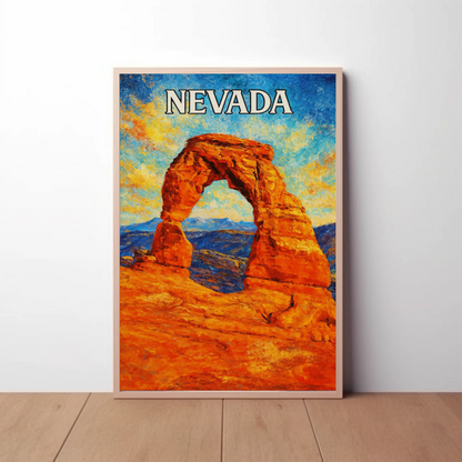 Nevada Desert Arch Red Rock Landscape Poster Poster
