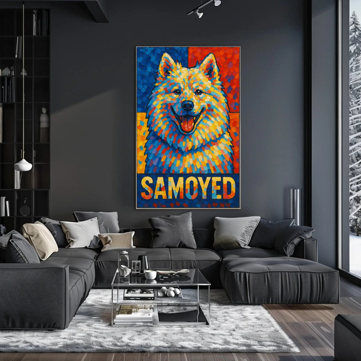 Vibrant Samoyed Portrait Poster
