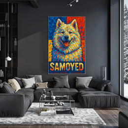 Vibrant Samoyed Portrait Poster