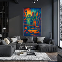 New York City Skyline Iconic Poster Modern Wall Art