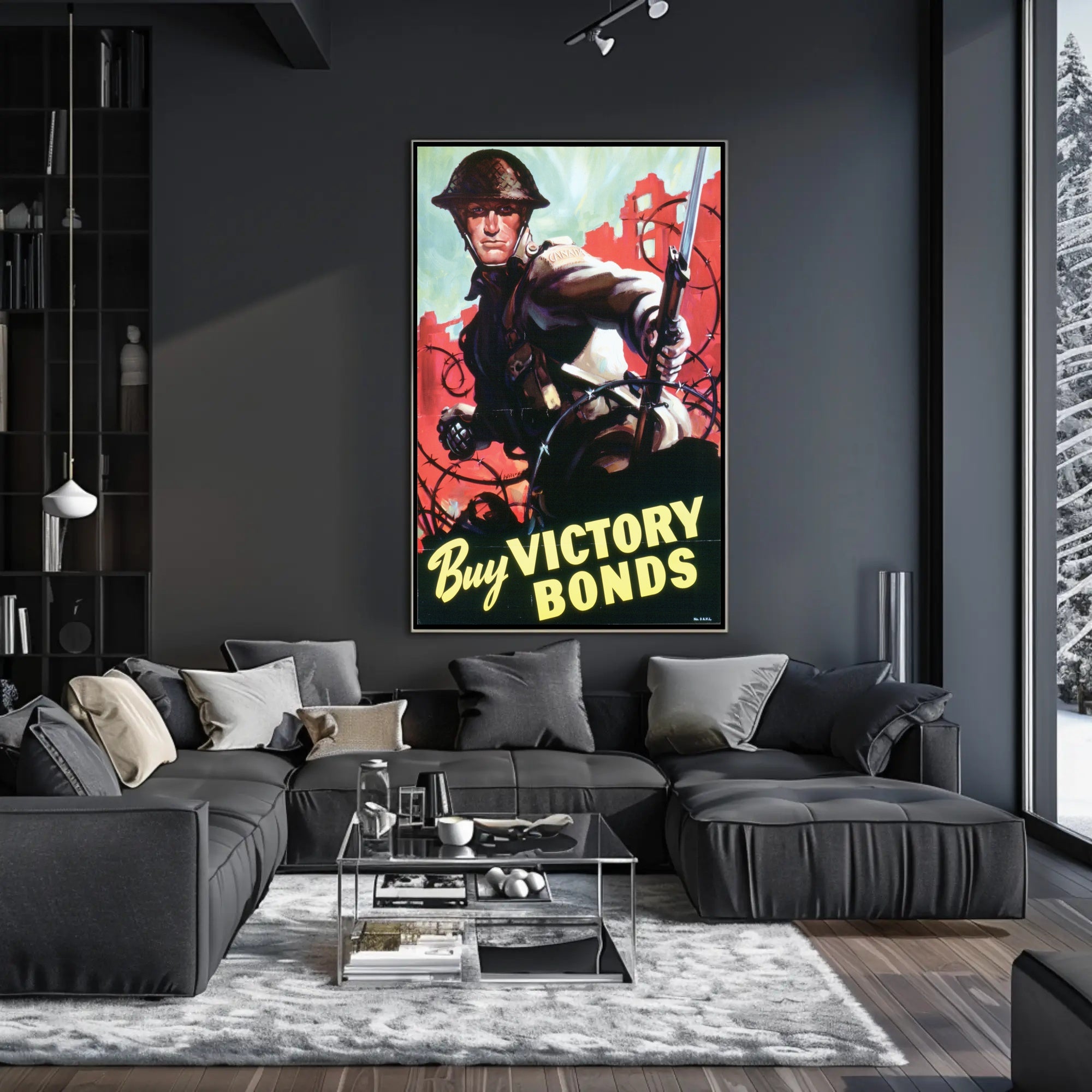 Canadian WWII Soldier Poster: Dramatic Military Artwork