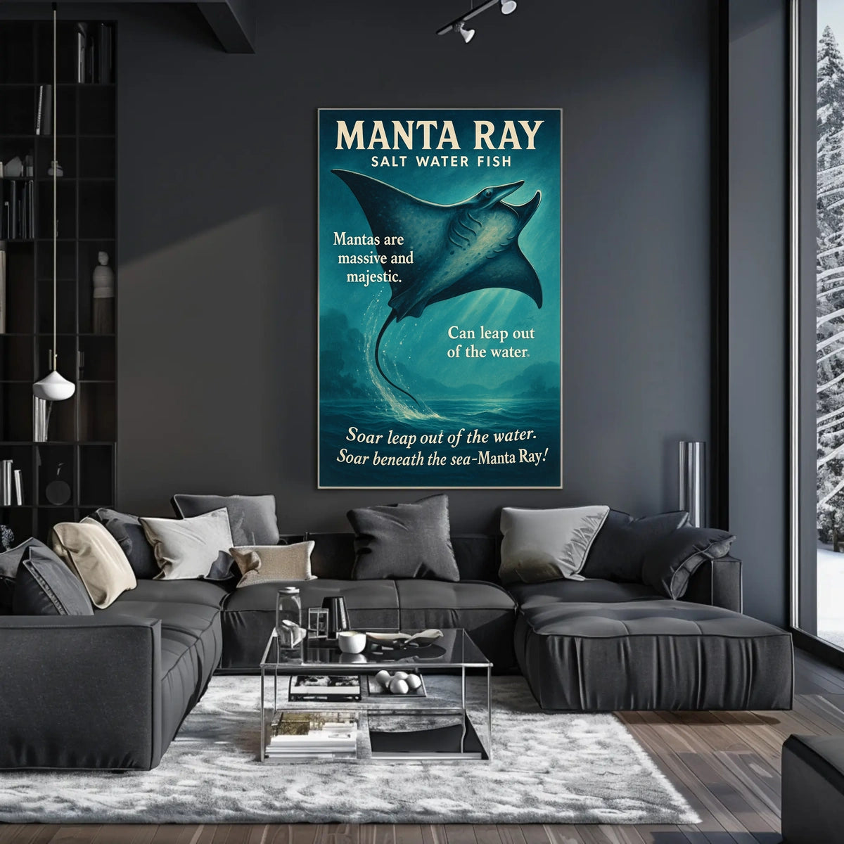 Majestic Manta Ray Poster