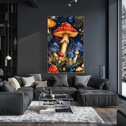 Mushroom Magic: Enchanted Forest Fantasy Art Poster