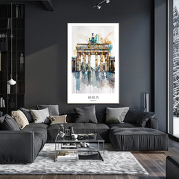 Brandenburg Gate Watercolor Art Print: Urban or Cityscape Poster PosterGoat