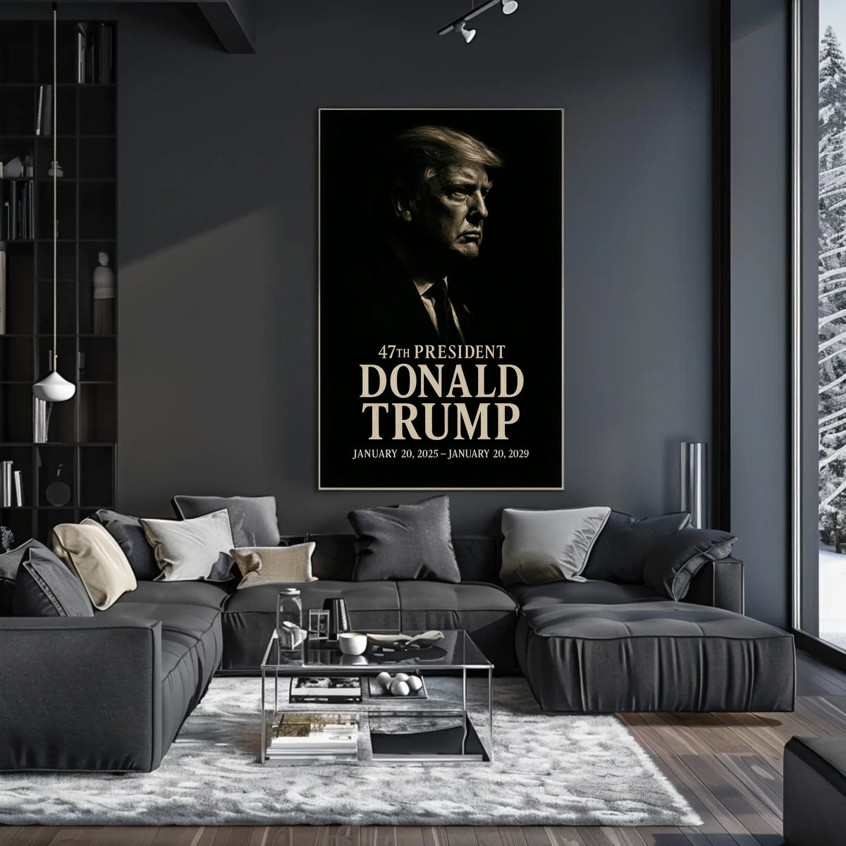 Trump Leadership Gravitas Monochrome Poster