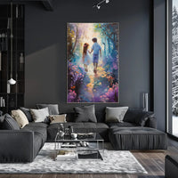 Vibrant Abstract Cityscape Art Deco Poster
