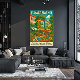 Flower Market Eastern Market Detroit Poster