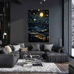 Starry Night Landscape Poster PosterGoat