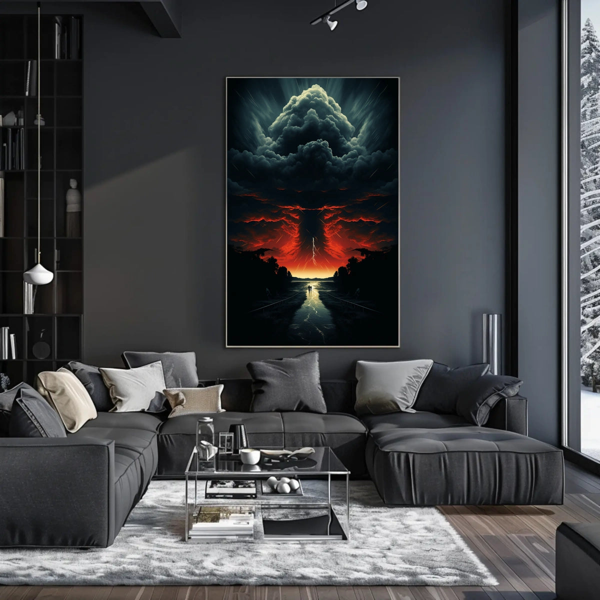 Eerie Skywalk Surreal Landscape Artistic Poster