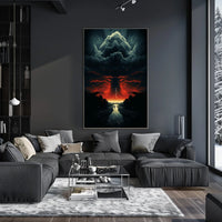 Eerie Skywalk Surreal Landscape Artistic Poster