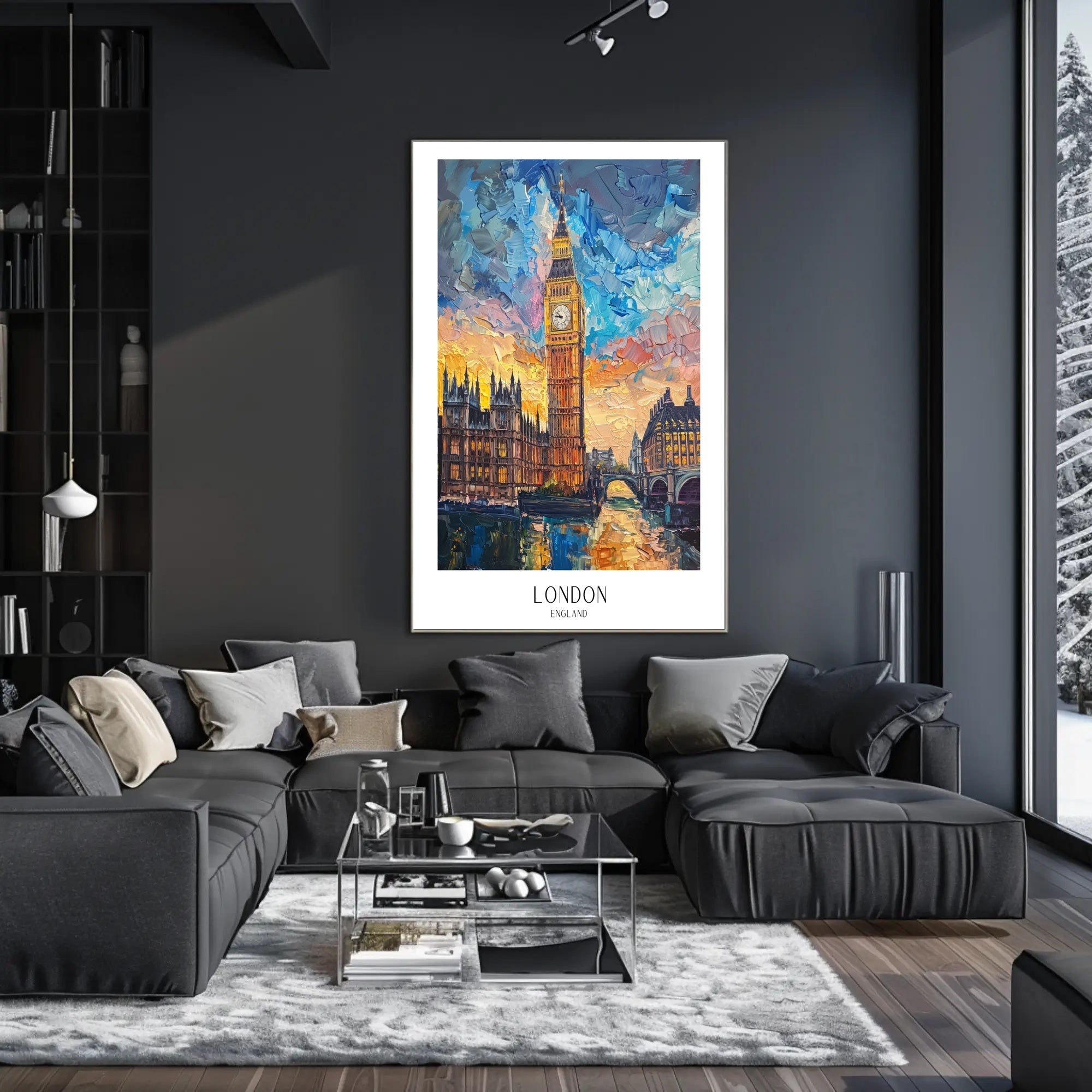 London Sunset Cityscape with Big Ben Urban or Cityscape Poster PosterGoat