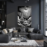 Stormy Seas in a Bottle Art Poster Print for Home Decor PosterGoat