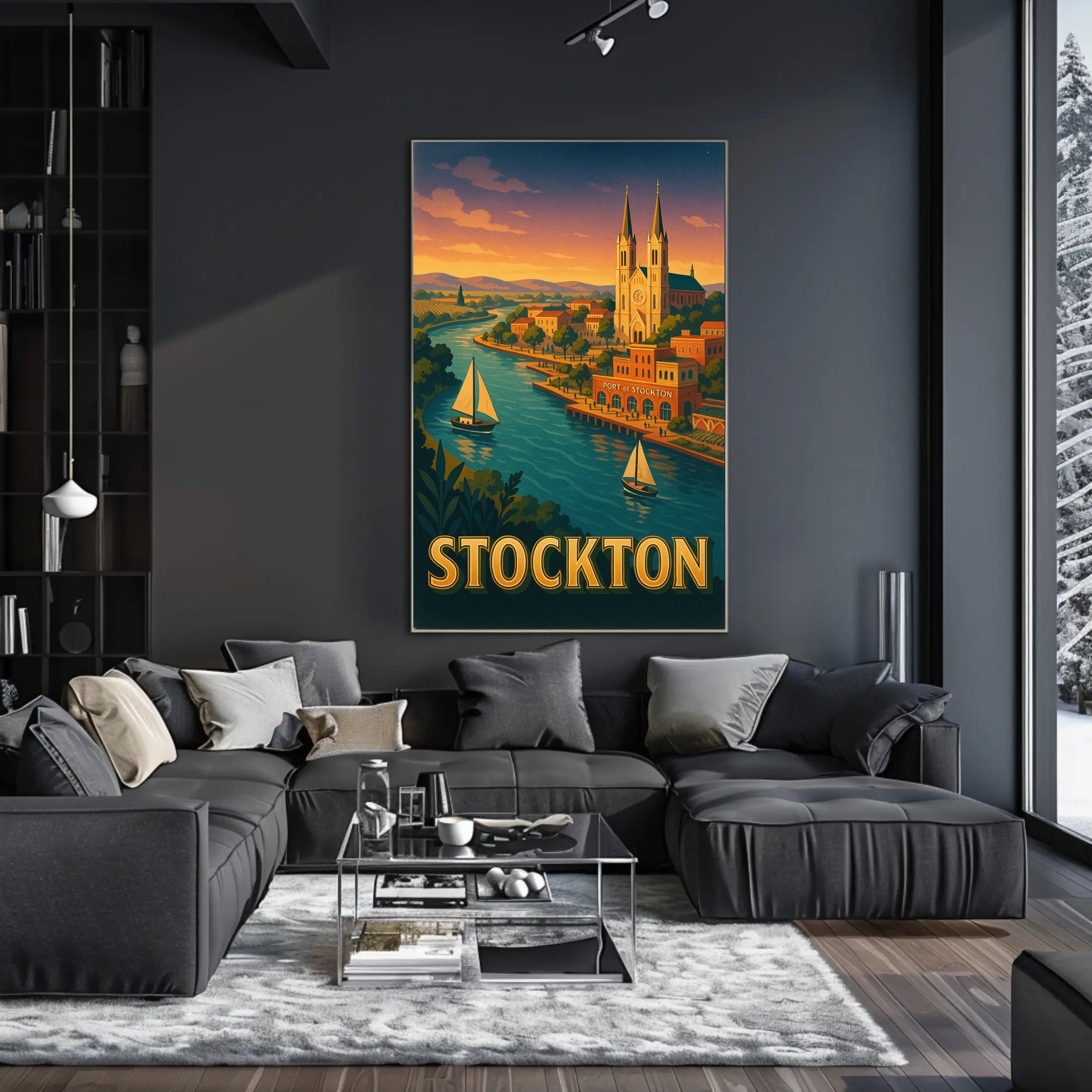 Stockton Vintage Travel Poster