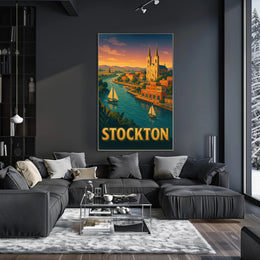 Stockton Vintage Travel Poster