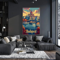 Hungarian Parliament Vintage Travel Poster