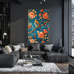 Bird Among Blossoms Wall Art Print