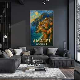 Amalfi Coast Poster Wall Art For Coastal Home Decor