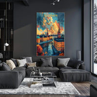 Romantic Stockholm Architecture Illustrated Travel Poster