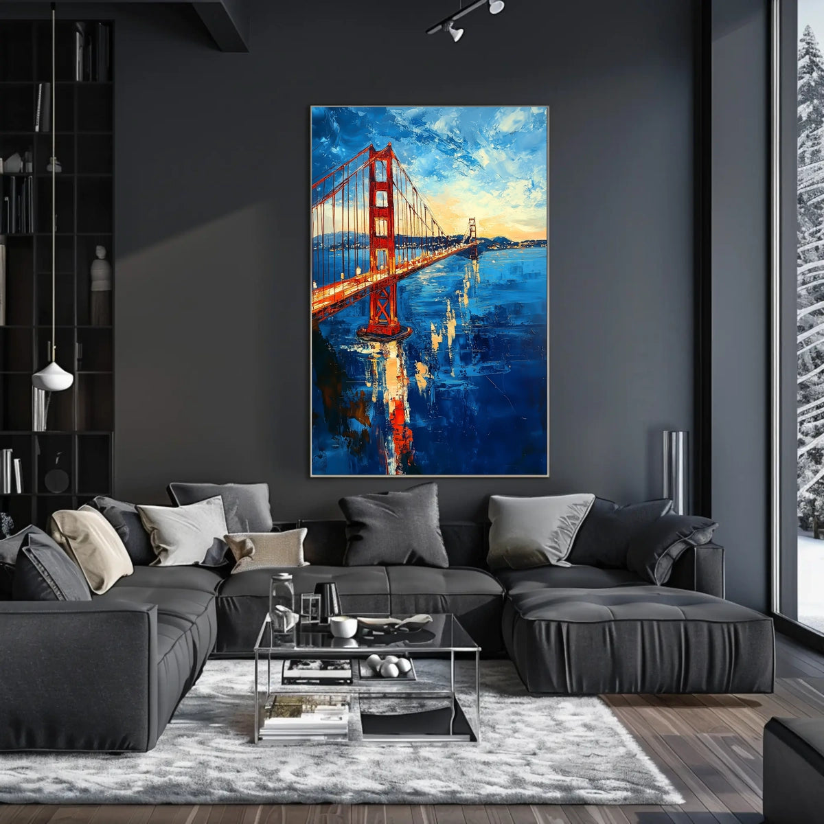 Golden Gate Bridge Sunset Scenic Artwork Home Decor Poster