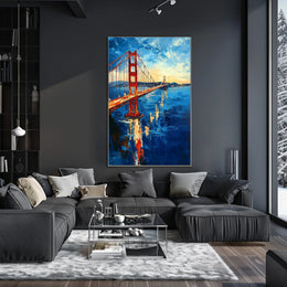 Golden Gate Bridge Sunset Scenic Artwork Home Decor Poster