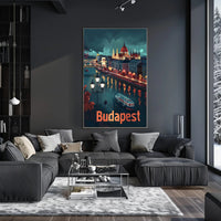 Budapest Nightscapes: Illuminated Cityscape Art Urban or Cityscape Poster