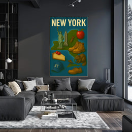 New York Nostalgia Cityscape Poster Vintage Wall Art
