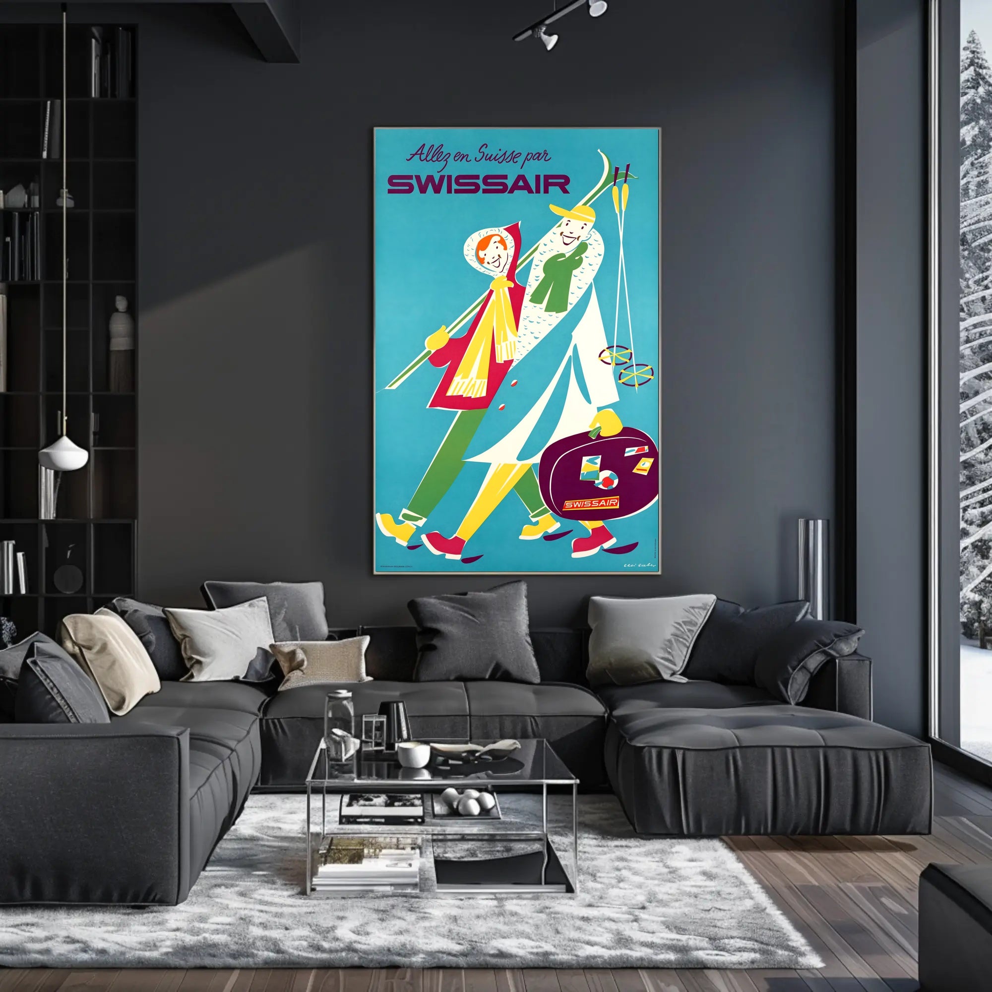 Travel to Switzerland with Swissair Poster PosterGoat