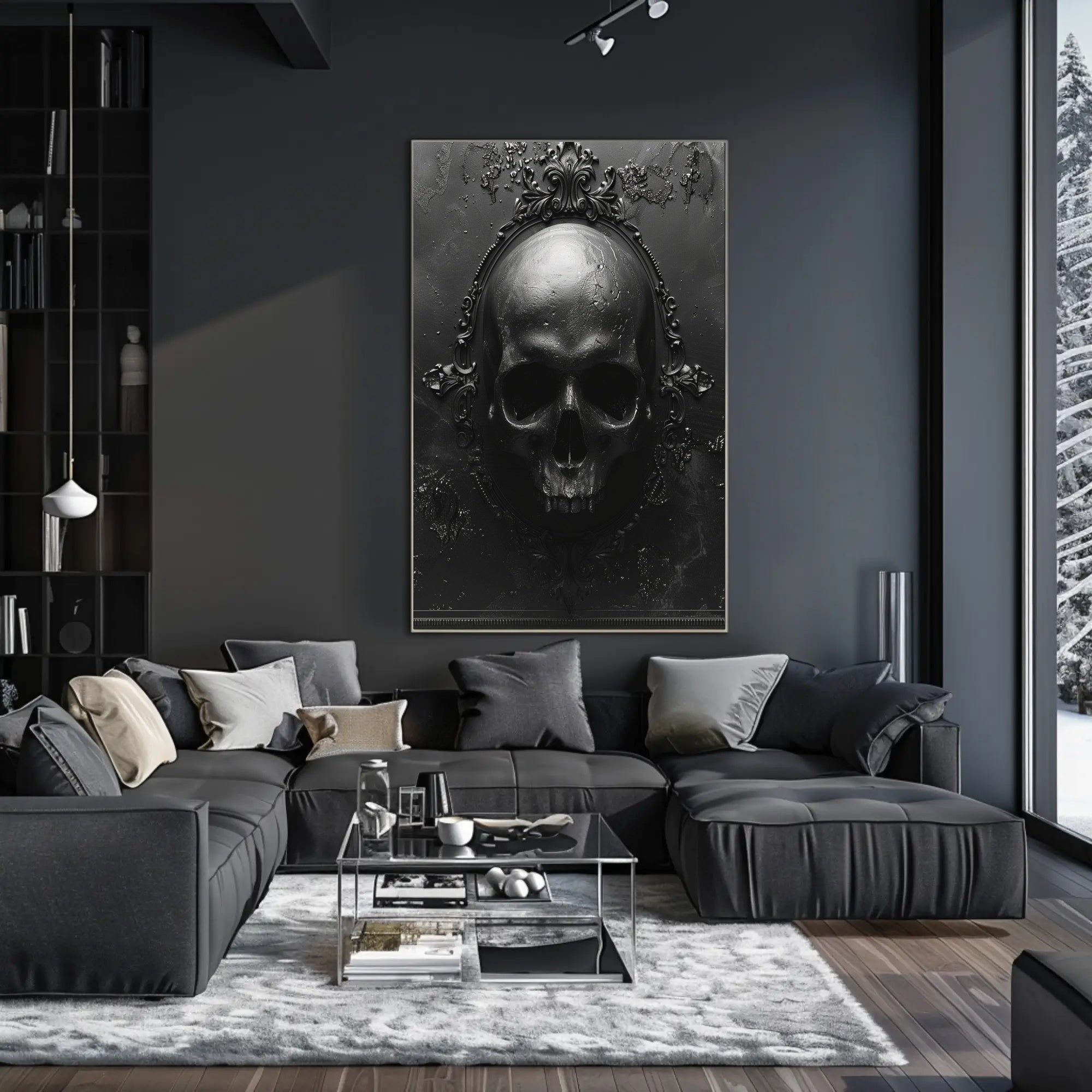 Gothic Skull Art Poster PosterGoat