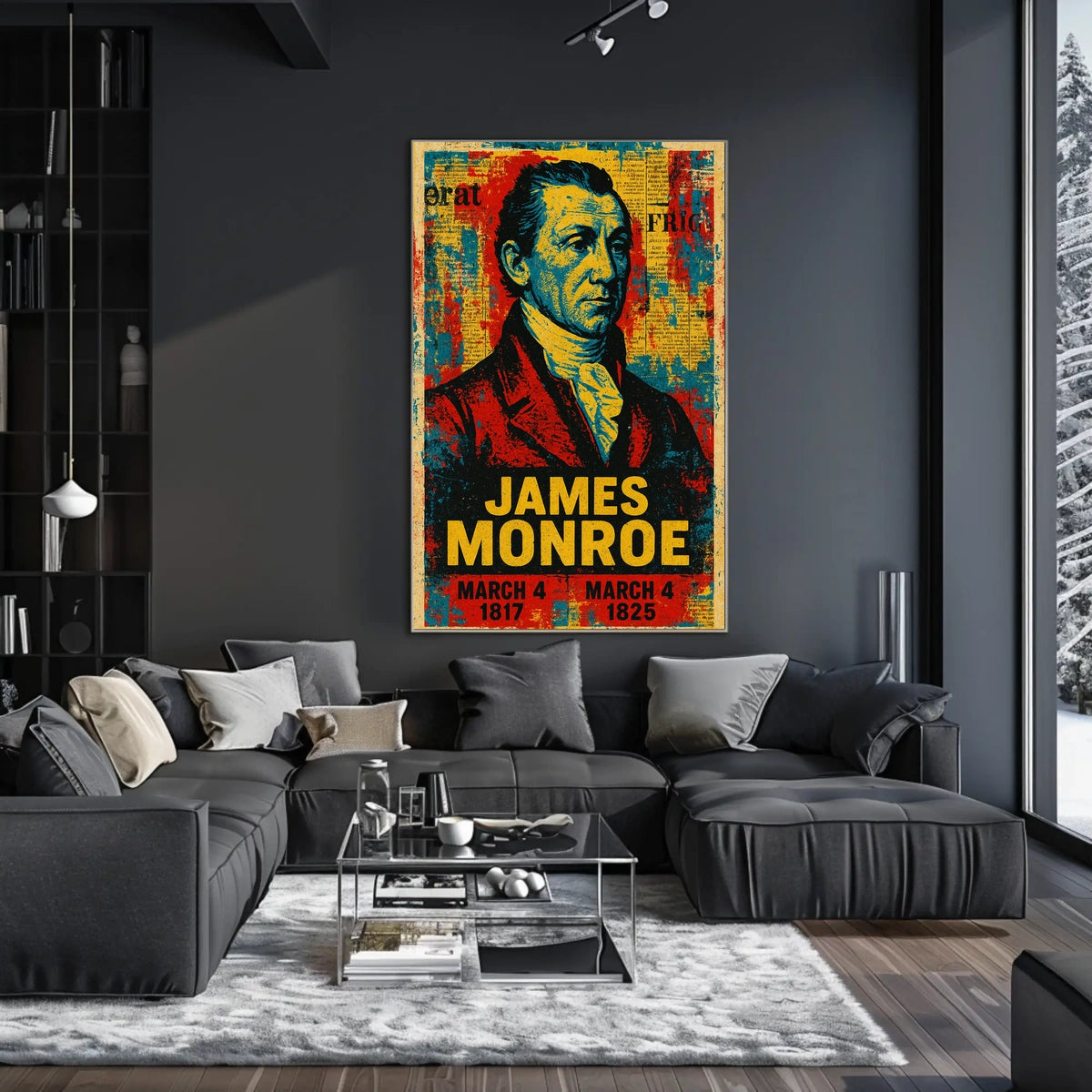 James Monroe 5th President of the United States Street Art Mashup Poster