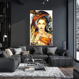 Mystical Elegance Woman in Earth Tones Artistic Poster