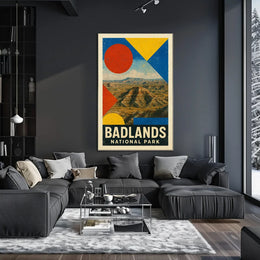 Badlands National Park Modern Geometric Abstract National Park Poster