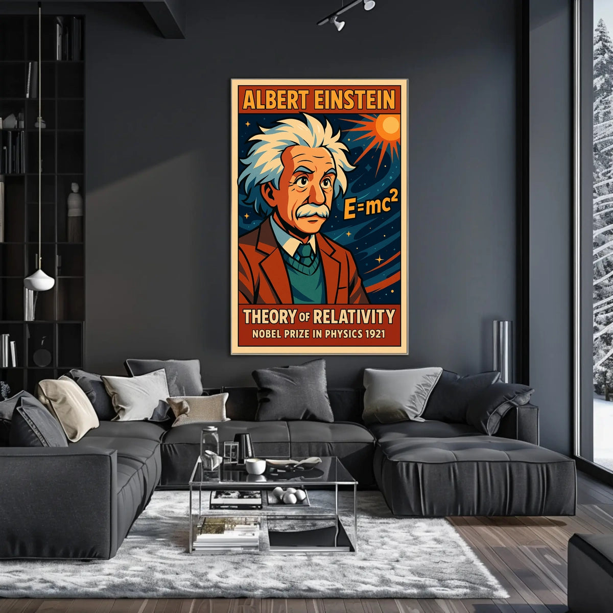 Einstein Relativity Theory Educational Vintage Science Gallery Quality Classic Intellectual Decor Poster