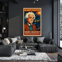 Einstein Relativity Theory Educational Vintage Science Gallery Quality Classic Intellectual Decor Poster