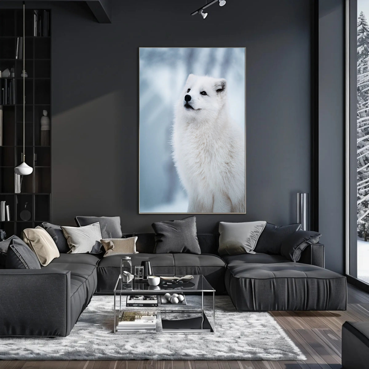 Arctic Fox in Serene Snowy Landscape Poster