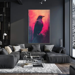 Vivid Crow Portrait Art Print Wall Decor for Home and Office PosterGoat