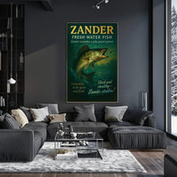 Zander Freshwater Fish Poster Vintage Fishing Print