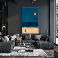 Solitary Reflection Seaside Poster Minimalist Art Print